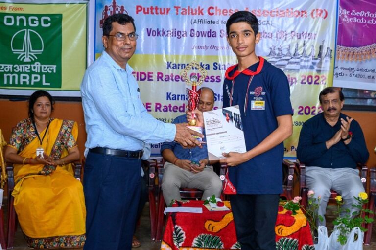 ಚೆಸ್ ಟೂರ್ನಿ – ವಿವೇಕಾನಂದ ಆಂಗ್ಲ ಮಾಧ್ಯಮ ಶಾಲೆಯ ಧನುಷ್ ರಾಮ್ ಚಾಂಪಿಯನ್