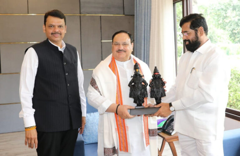 ಇಂದು ಪ್ರಧಾನಿ ನರೇಂದ್ರ ಮೋದಿ ಮತ್ತು ಬಿಜೆಪಿ ಅಧ್ಯಕ್ಷ ಜೆಪಿ ನಡ್ಡಾ ಅವರನ್ನು ಭೇಟಿ ಮಾಡಲಿರುವ  ಏಕನಾಥ್ ಶಿಂಧೆ ಮತ್ತು ದೇವೇಂದ್ರ ಫಡ್ನವಿಸ್